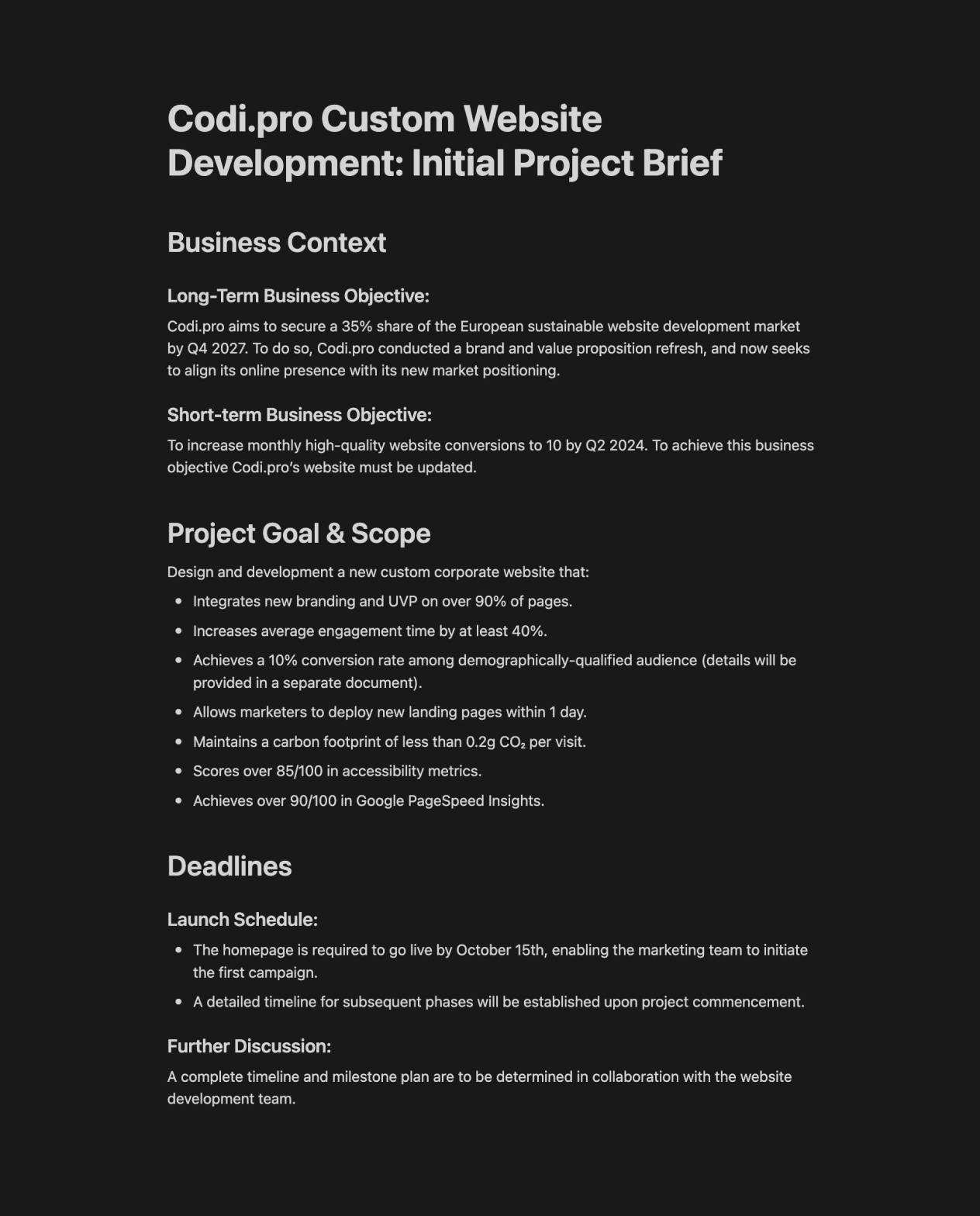 Brief of the project